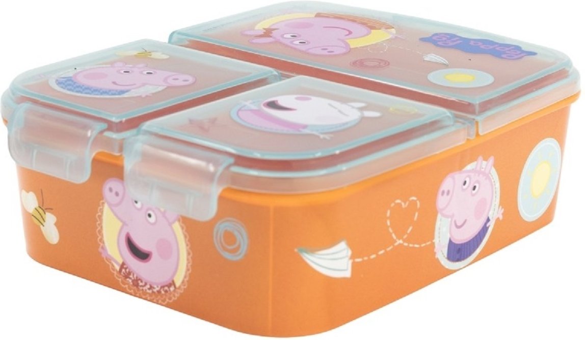 Peppa Pig Kinder Brotdose – Lunchbox mit 3 Fächern & tollem Design