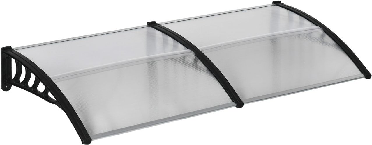 Outsunny Pultvordach Vordach für Haustür 200x96x27cm mit UV Schutz für draußen