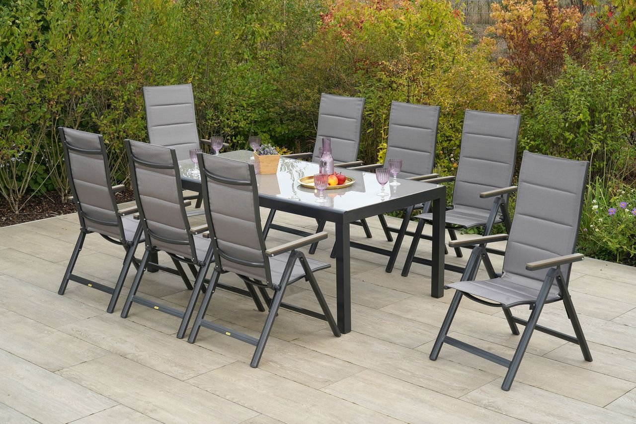 Trivero Set 9tlg. Tisch 190x100 cm Halbrundprofil