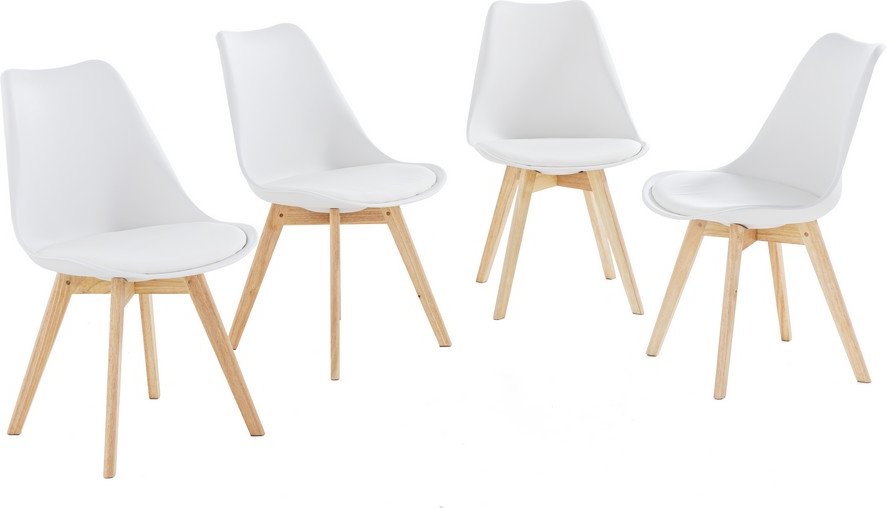 Esszimmerstuhl 4er Set Design Stühle aus Holz, Ca. 57 x 49 x 81cm