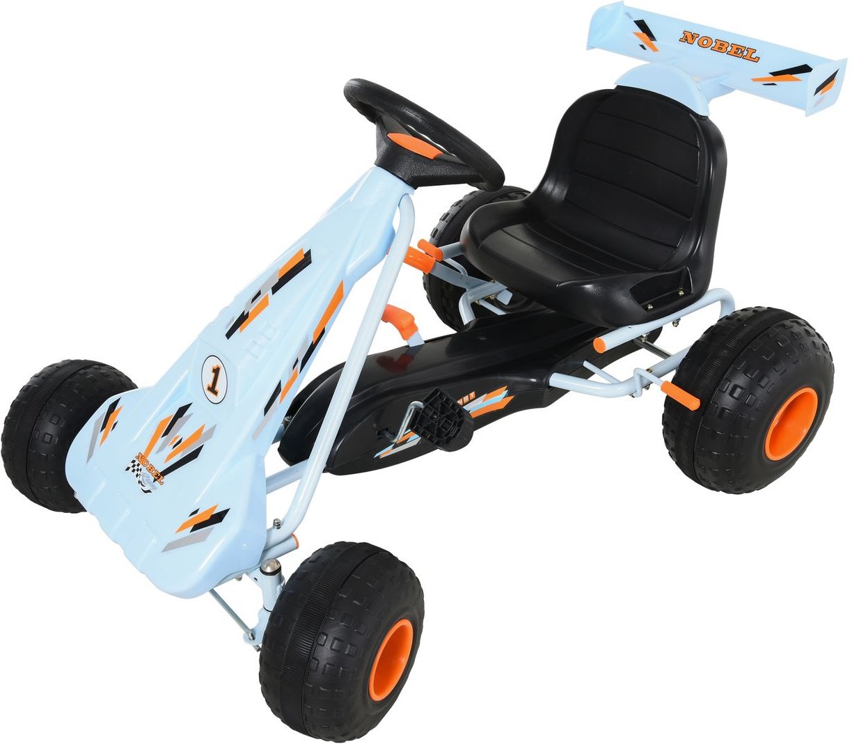 Go Kart Kinderfahrzeug Tretauto mit Pedal ab 3 Jahre Stahl Hellblau