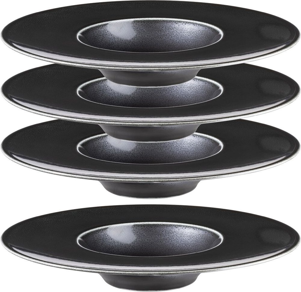 Serie Ambitious, Gourmetteller Set, 4-teilig, Porzellan, Schwarz