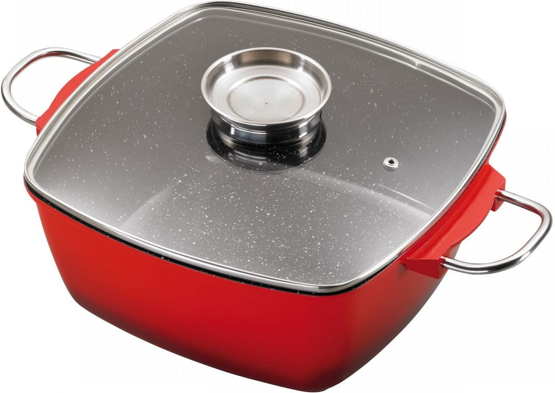 Aluguss Bräter Rot 28 x 28 cm