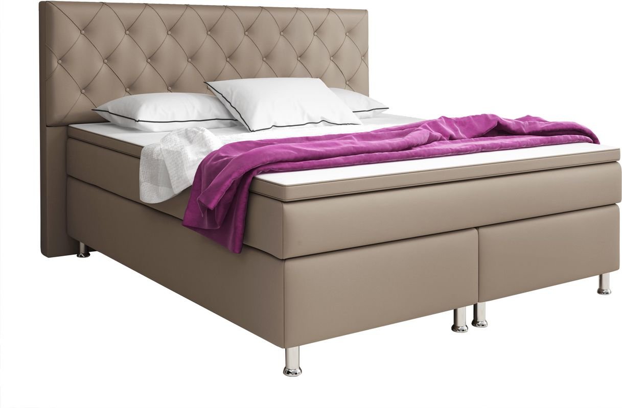 Boxspringbett Turin 180x200 cm Kunstleder Muddy