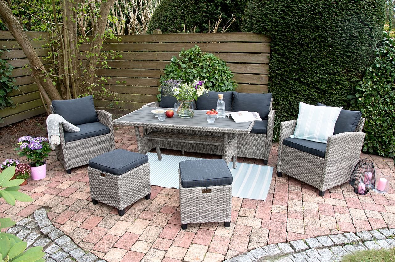 Ecklounge Dining-Lounge 6tlg. "Prato II" grau