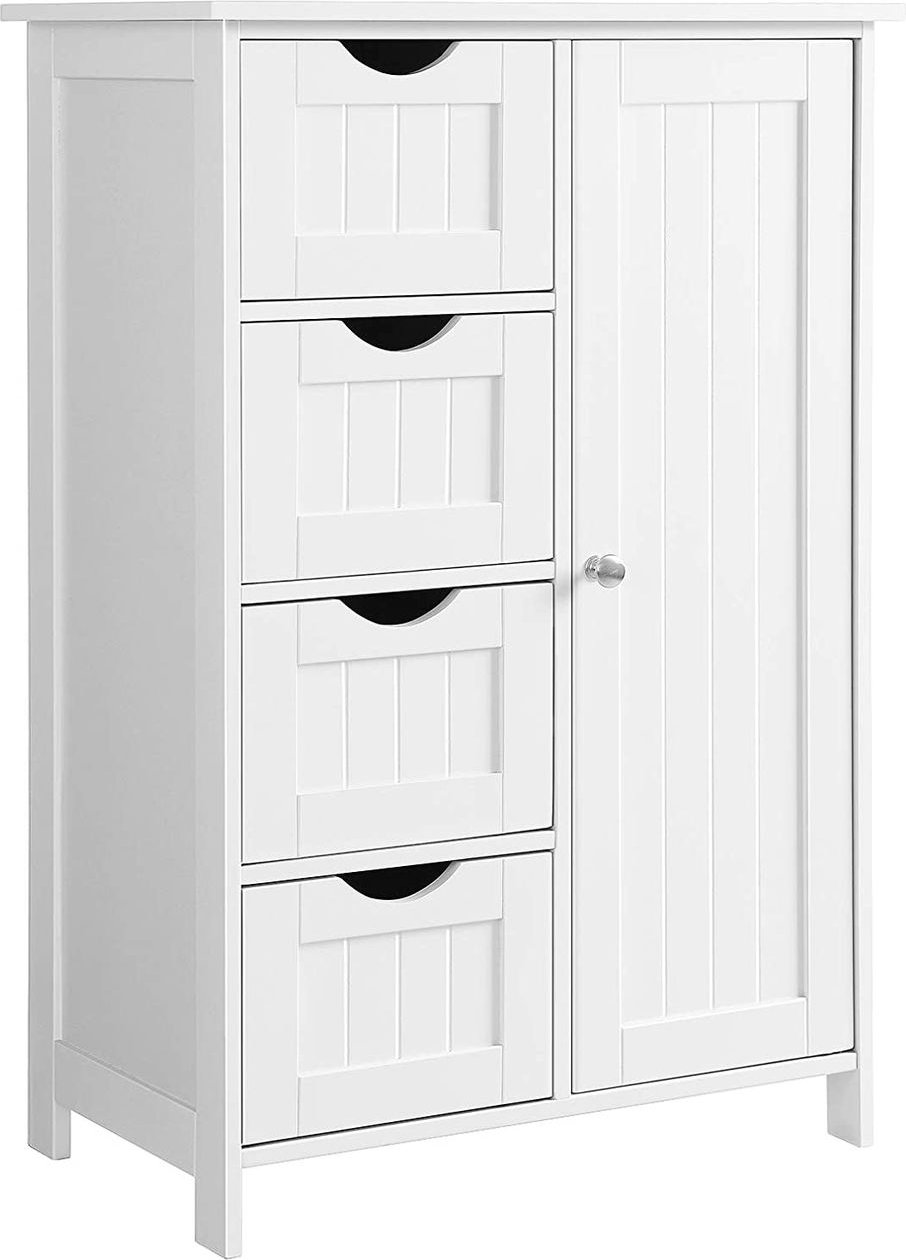 Beistellschrank, mit 4 Schubladen, weiß