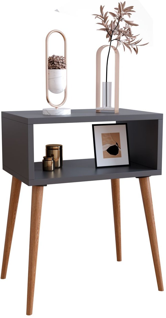 Thumbnail - Nachttisch "Singol M" Anthrazit/Honig-Eiche