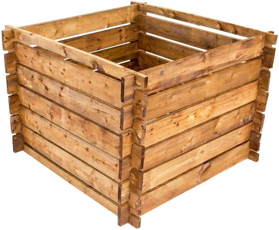 Komposter aus FSC-zertifiziertem Holz, Gartenkomposter braun imprägniert