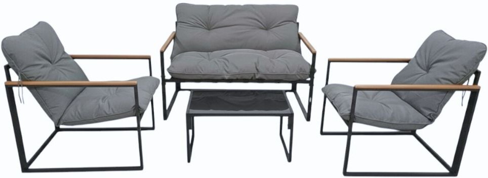 Gartenmöbel JULIA 4-Sitzer - Schwarz