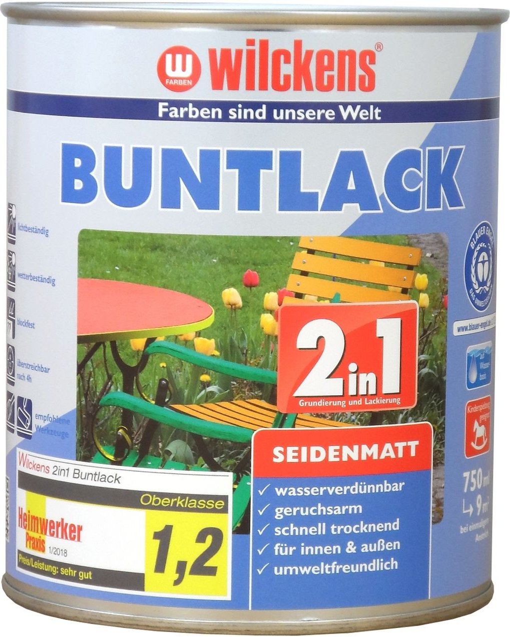 Thumbnail - Wilckens Buntlack 2in1 seidenmatt, 750 ml, RAL 8017 Schokoladenbraun