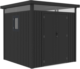 Metallgerätehaus "ELSA", ca. 230 x 230 x 222 cm - Glänzendes Grau