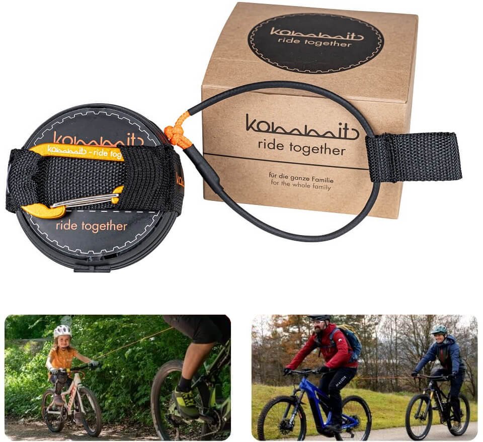 Zugsystem für Fahrräder und E-Bikes Seilsystem Seilzugsystem Fahrradleine Abschleppleine, perfekt zur Unterstützung für ...