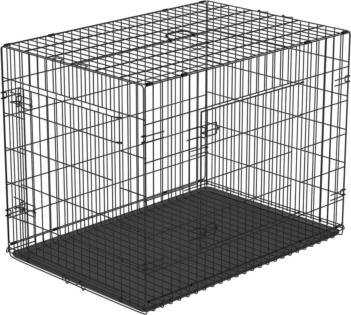 Hundekäfig Transportkäfig Drahtkäfig mit Gitter Schwarz 76 x 46 x 52 cm