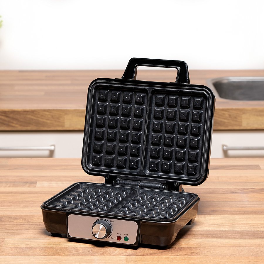 Alpina Waffeleisen, 1000 Watt, Scharz-Silber