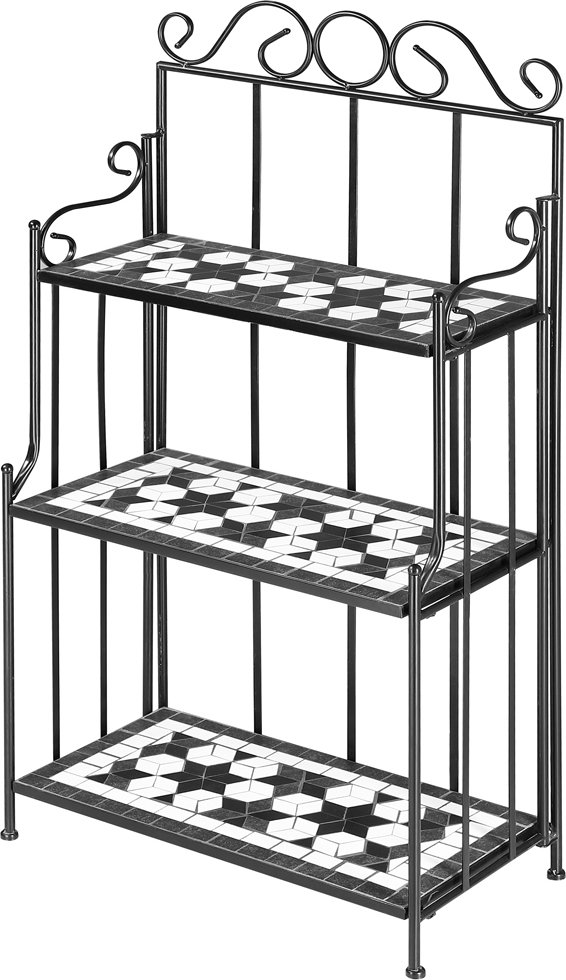 Metallregal/Mosaikregal mit 3 Böden - ca. 58 x 30 x 115 cm - Mattschwarz