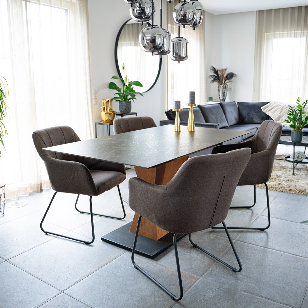 Thumbnail - HOME DELUXE Armlehnenstuhl 2er Set PAKU – Anthrazit