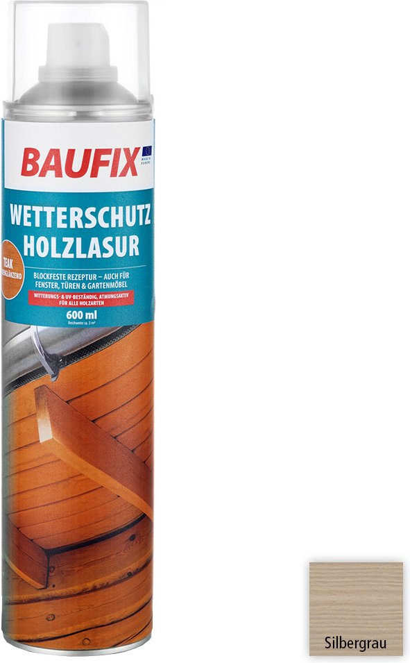 Wetterschutz-Holzlasur-Spray - Silbergrau