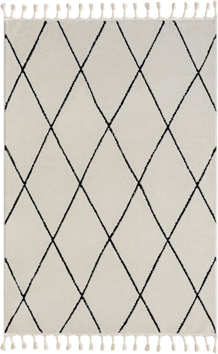 Teppich Moroccan Symphony, 140 cm x 200 cm, Farbe weiß, rechteckig, Florhöhe 19mm