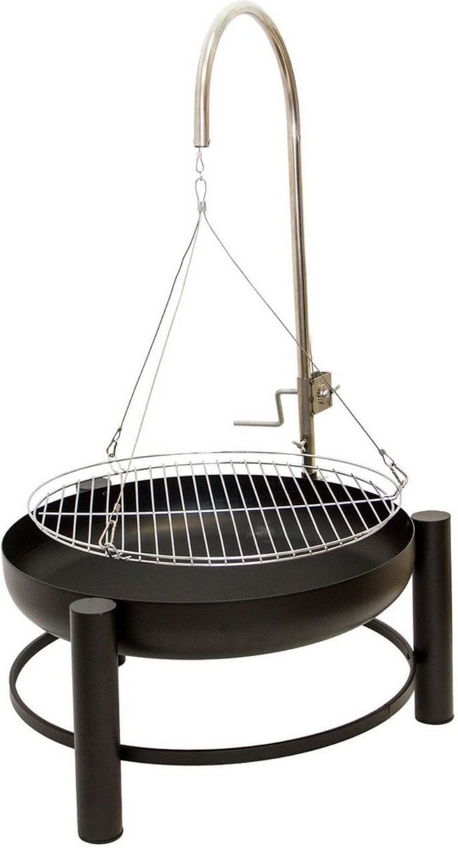 Holzkohlegrill mit höhenverstellbarem Grillgitter