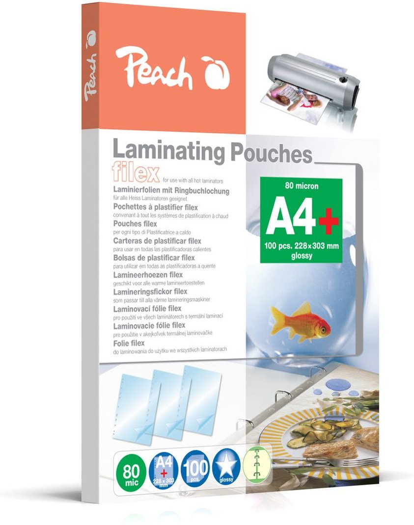 Laminierfolien A4, 80mic, glänz., abheftbar, 100 Stk