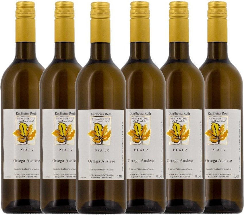 Weingut Karlheinz Roth & Sohn GbR Ortega Auslese edelsüß 2019 - 6er Karton