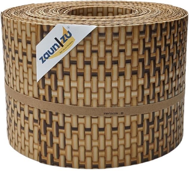 Thumbnail - Sichtschutzstreifen Rattan für Doppelstabmatten UV-beständig Stroh 10x 2,55m