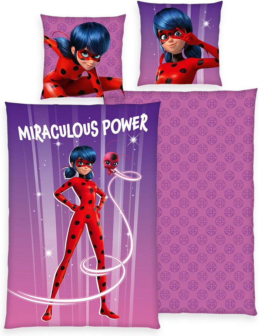 Miraculous Bettwäsche Größe 80x80 + 135x200 cm
