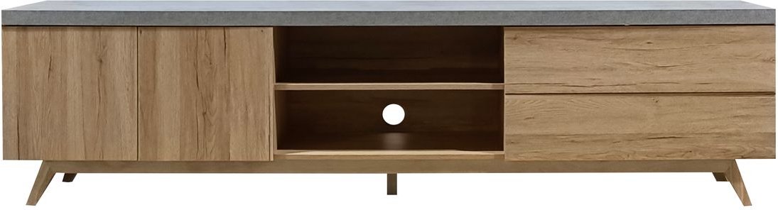 TV-Schrank mit Schubladen und Push-Open-Funktion, ca. 200 x 39,5 x 53 cm – Betonoptik