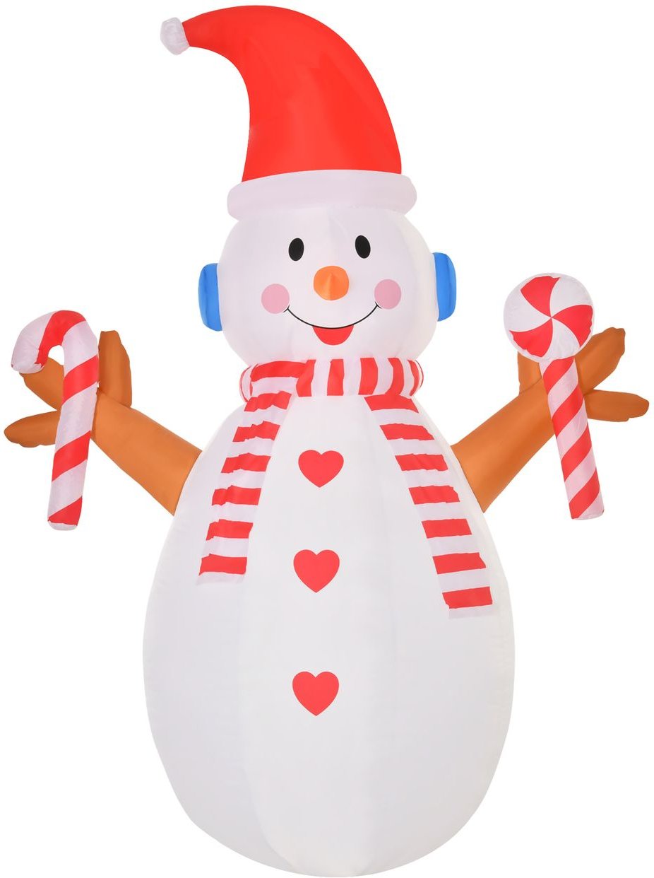Thumbnail - 2,4 m aufblasbarer Schneemann mit rotierender Beleuchtung Weihnachtsdeko für den Innen- und Außenbereich Garten Rasendek...