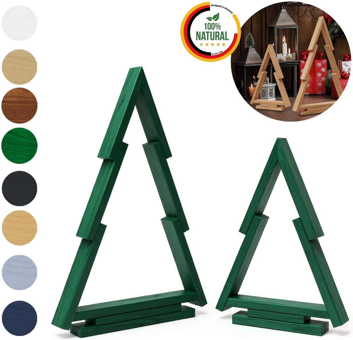 2er-Set Grün Weihnachtsdeko - für Innen und Außen Deko Weihnachtsbaum