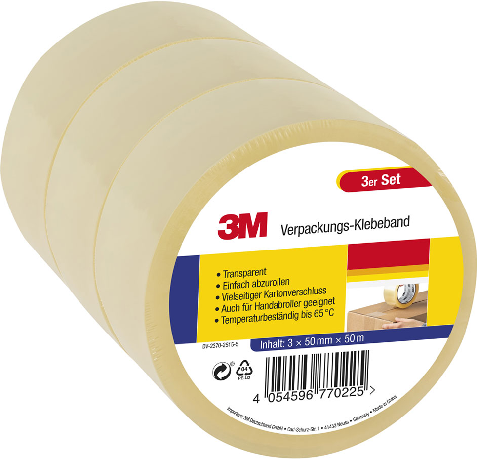 Verpackungs-Klebeband, Transparent - 3er-Set