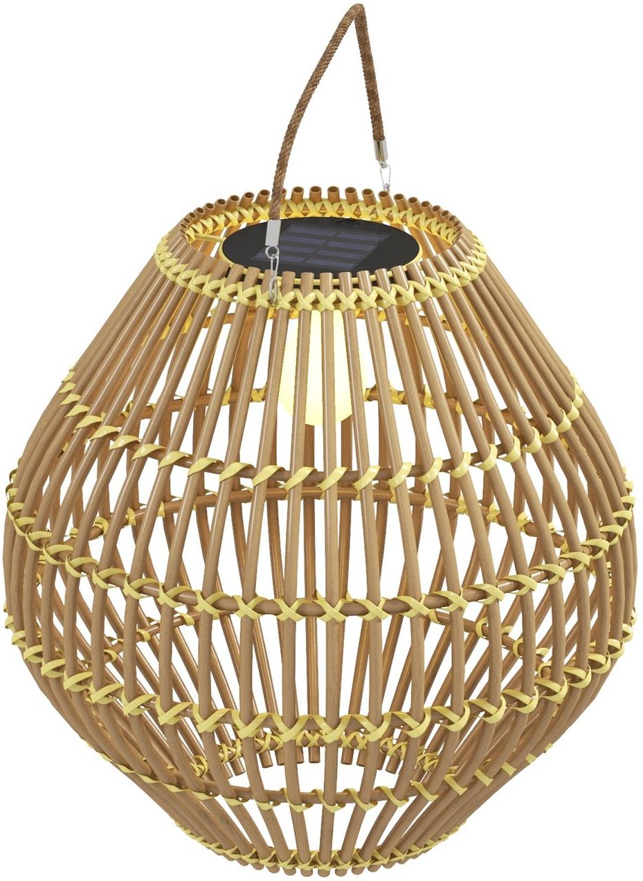 Solarleuchte Rattan, Wasserdicht Solarlampe Gartenleuchte Stahl