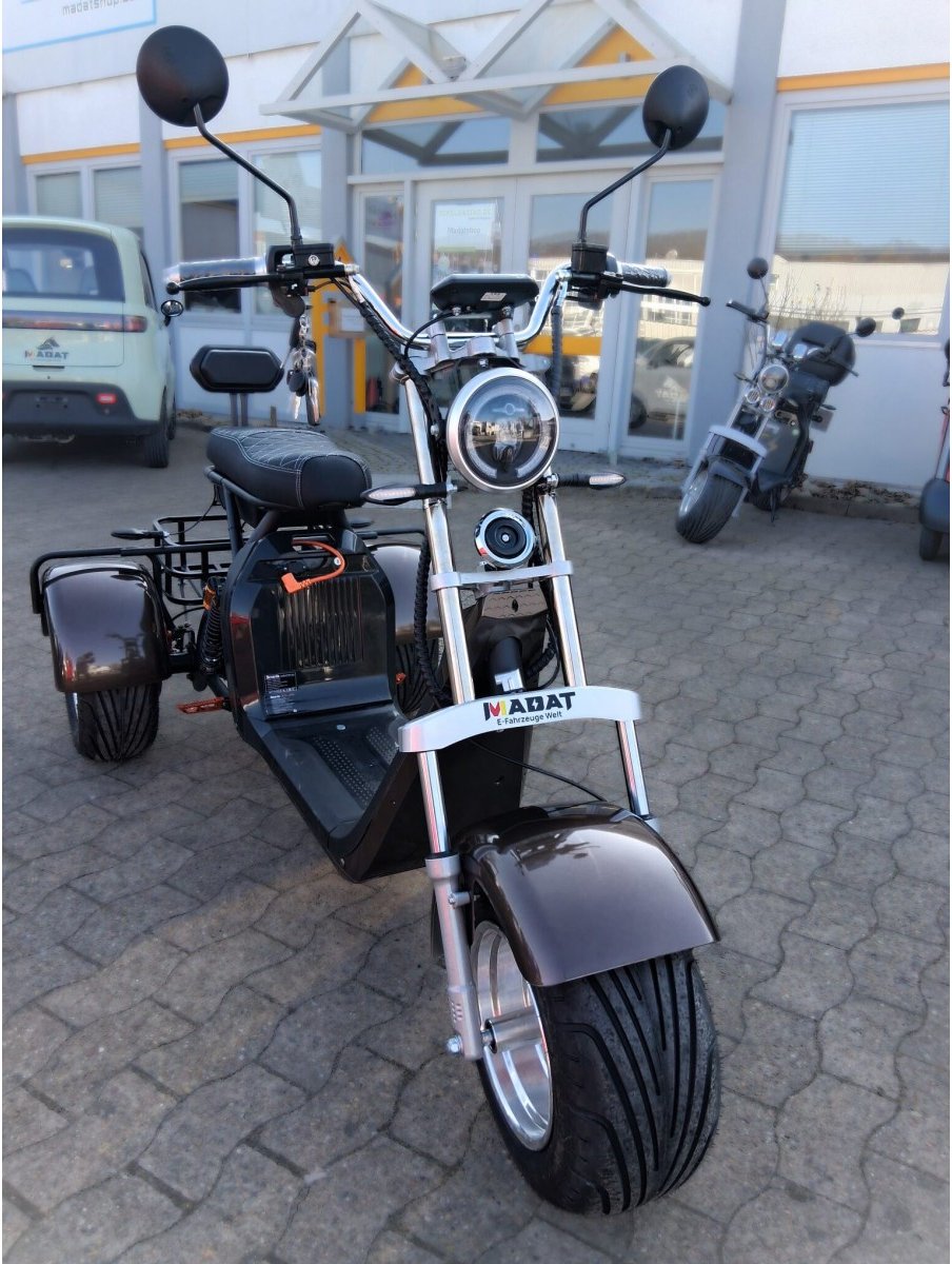 Madat CP-3 Elektro-Dreirad – E-Scooter &Chopper, 45 km/h (oder25 km/h), 60–90 km Reichweite
