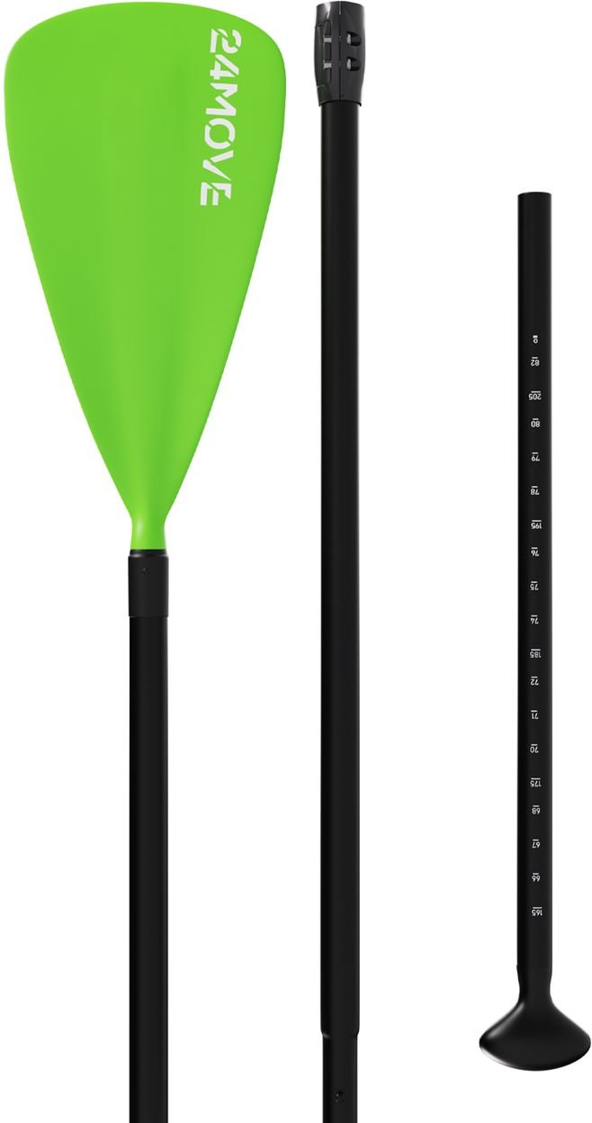 Hochwertiges Einzelpaddel, verstellbare Länge, Aluminium-Schaft, GFK-Paddelblatt