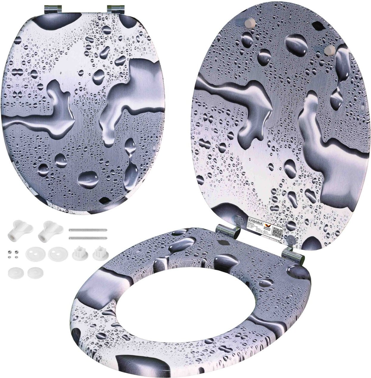 Thumbnail - Casaria Toilettensitz Waterdrops mit Absenkautomatik
