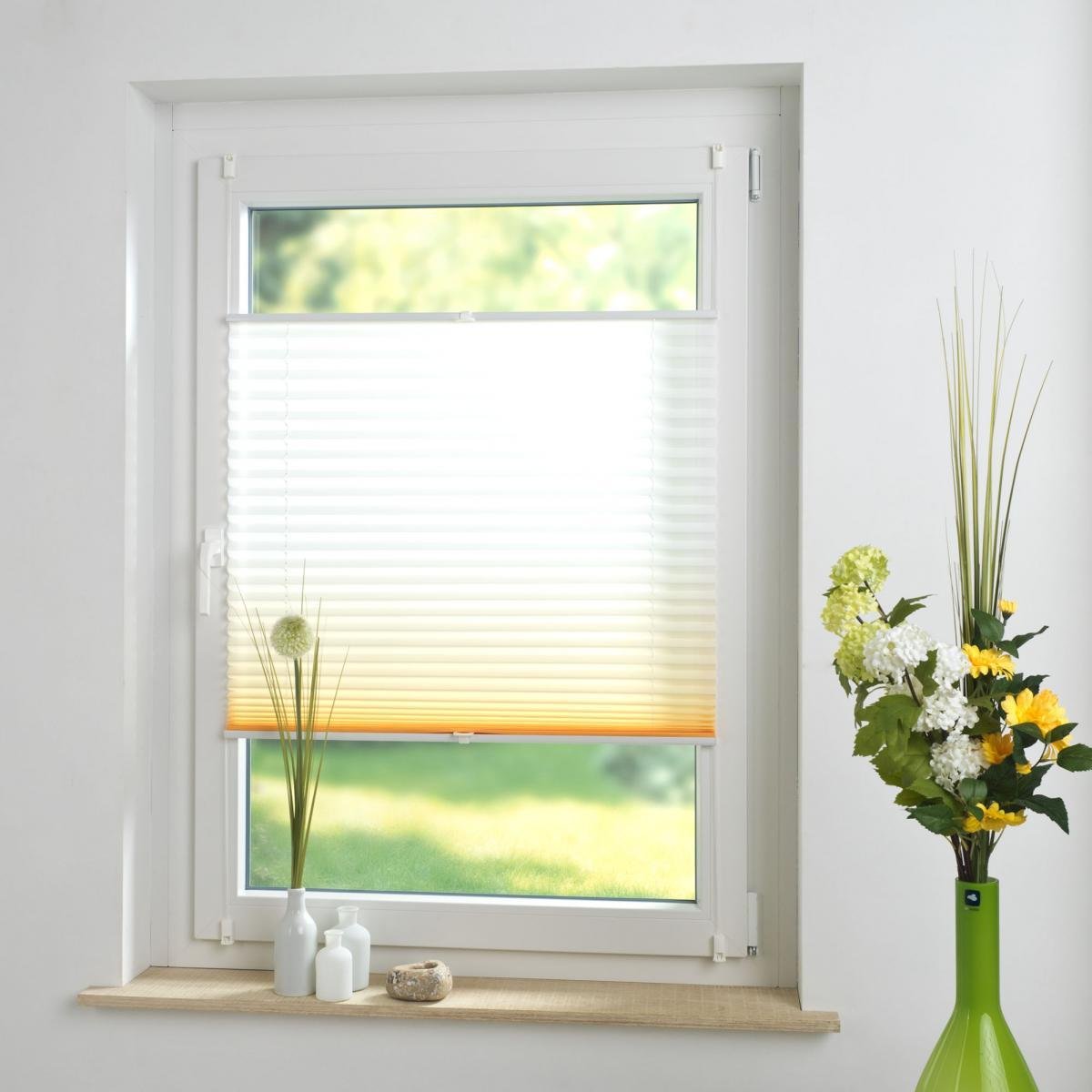 Klemmfix Plissee 40 x 130 cm orange Farbverlauf