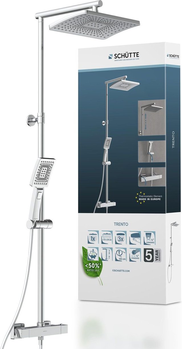 TRENTO Überkopfbrause-Set, Chrom