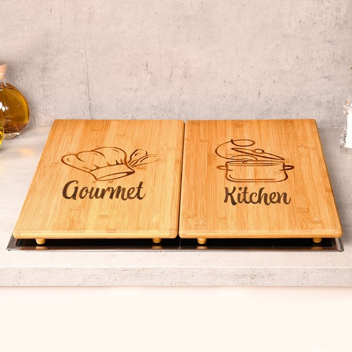 Herdabdeckplatte, 2er Pack, Bambus, FSC