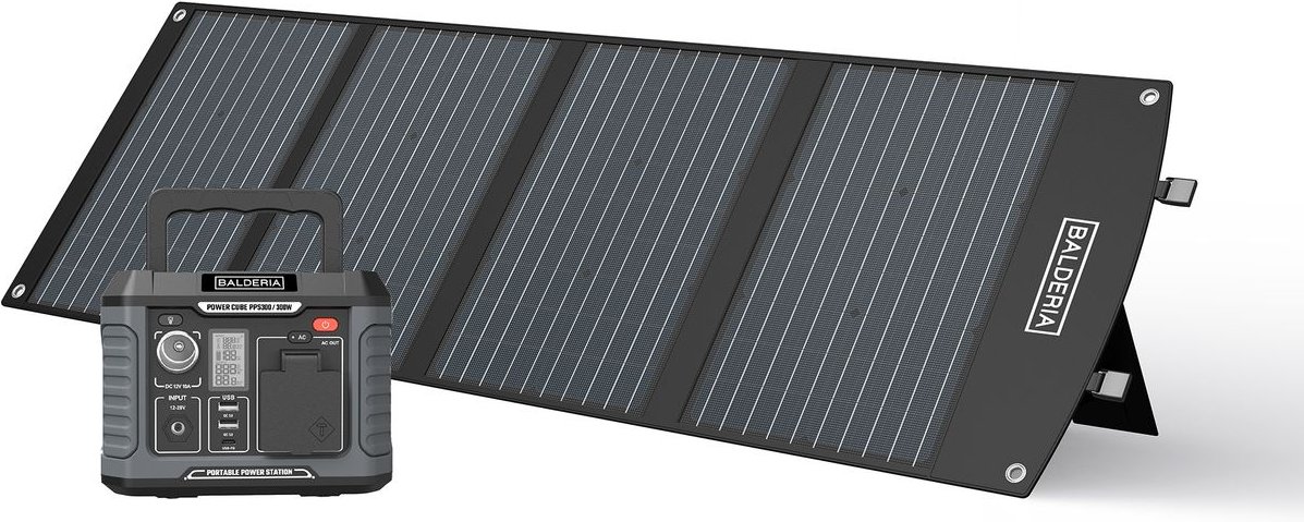 Thumbnail - Power Set PS300-120: Solar-Generator, Kraftwerk, Tragbare Powerstation 231Wh mit Solarpanel 120W