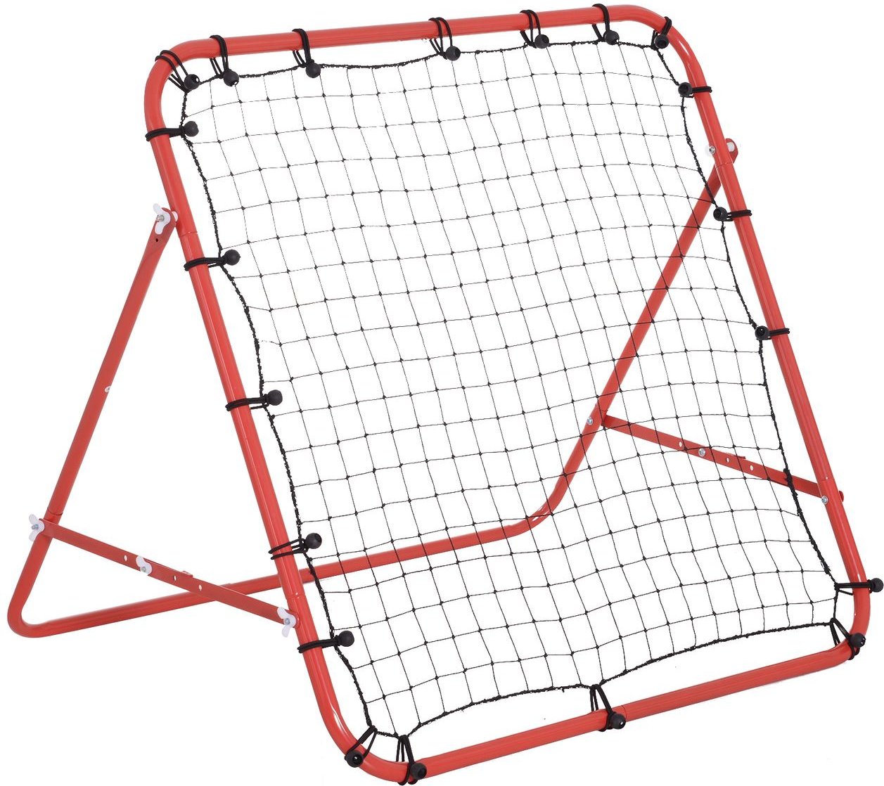 Fußball Rebounder Kickback Tor Rückprallwand Netz Metallrohr+PE Gewebe Rot 96 x 80 x 96 cm