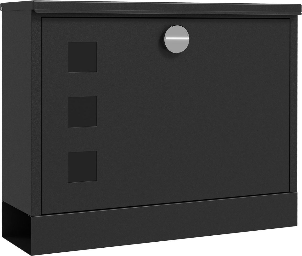 Briefkasten mit Zeitungsfach, Postkasten aus Metall mit 2 Schlüssel