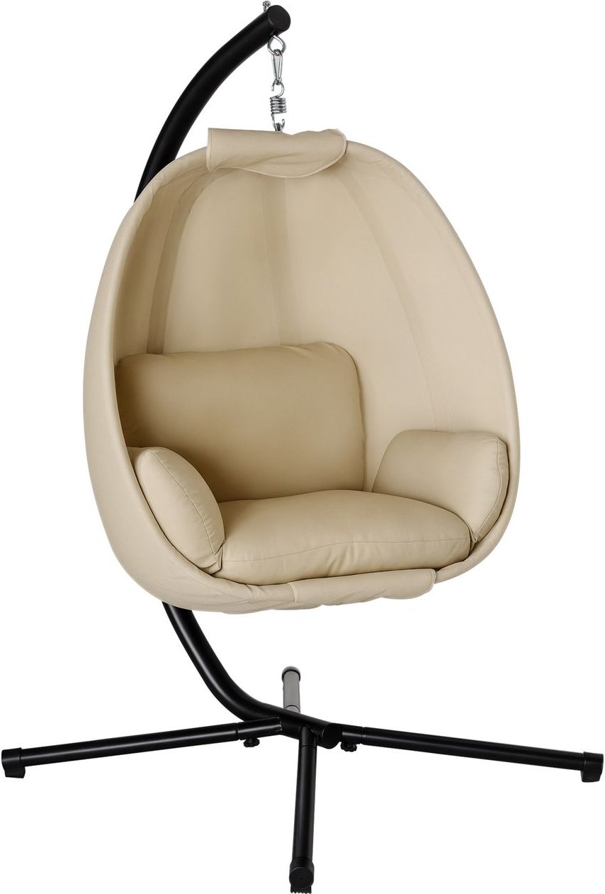 Eiförmiger Hängesessel für den Außenbereich, Hängeschaukel Khaki