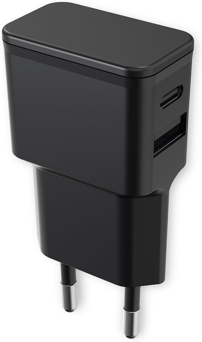 Universal Netzteil Dubi, 1x USB-A + 1x Typ-C, 2,4A schwarz