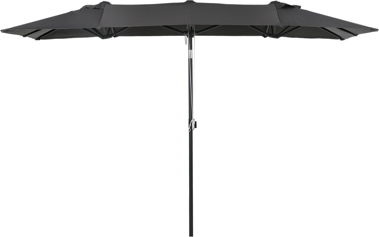 Sonnenschirm, 150 x 295cm Gartenschirm, Verstellbar Doppelsonnenschirm Grau