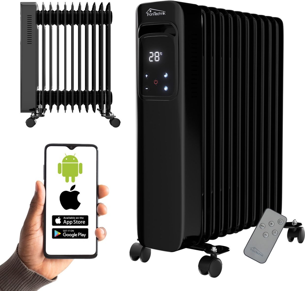Thumbnail - Ölradiator TT-OR 311 Schwarz – Smarte Elektroheizung mit WiFi-Steuerung & Timer