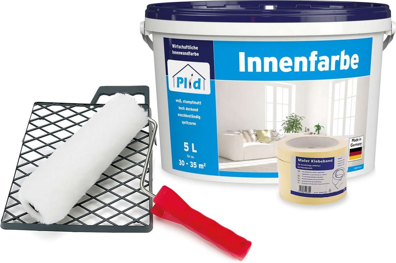 Thumbnail - Innenfarbe Wandfarbe Deckenfarbe Profi Farbe Set Weiß