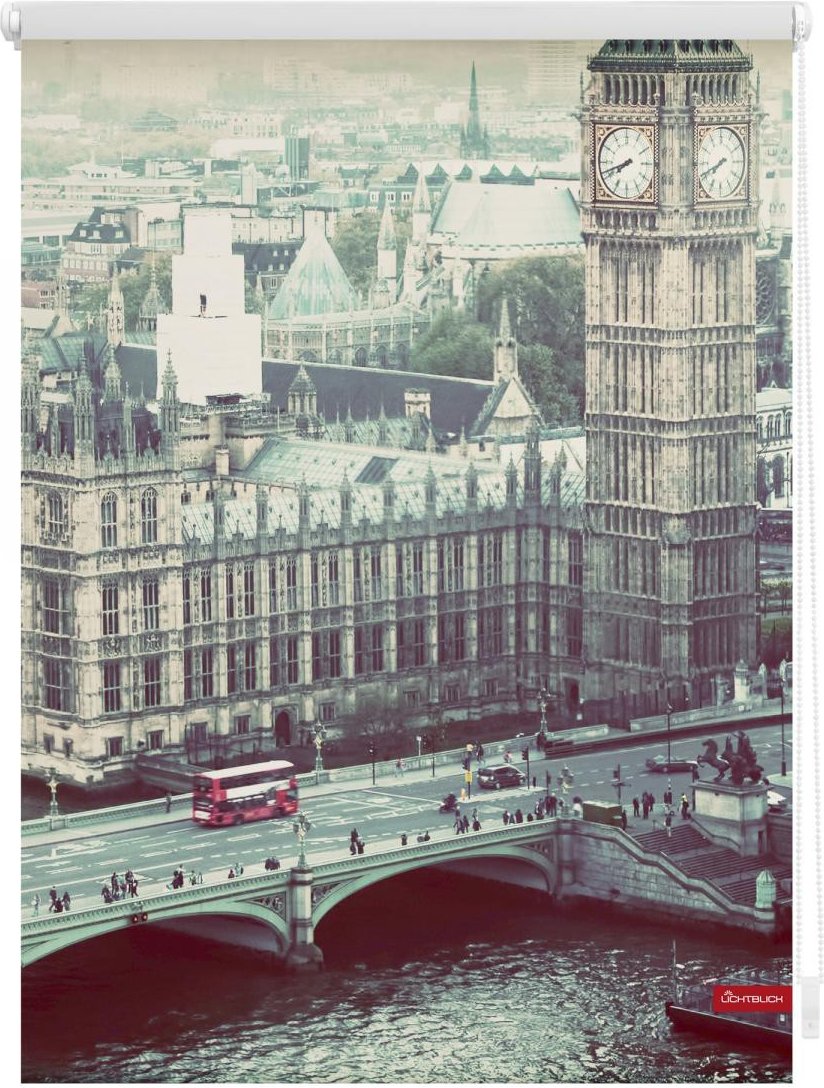 Rollo Klemmfix, ohne Bohren, blickdicht, London Westminster - Grau, 45 x 150 cm (B x L)