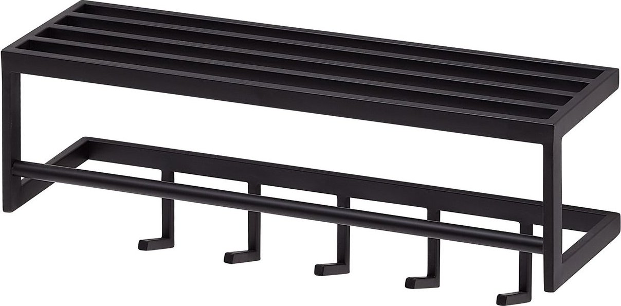 Wandgarderobe Metall Schwarz 70x20x20 cm