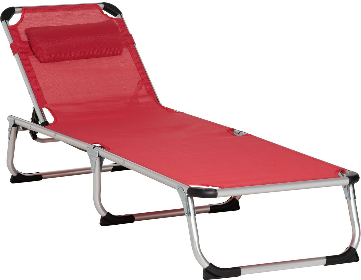 Sonnenliege Gartenliege Alu Stoffliege faltbar ergonomisch Netzstoff Rot 170 x 60 x 76 cm