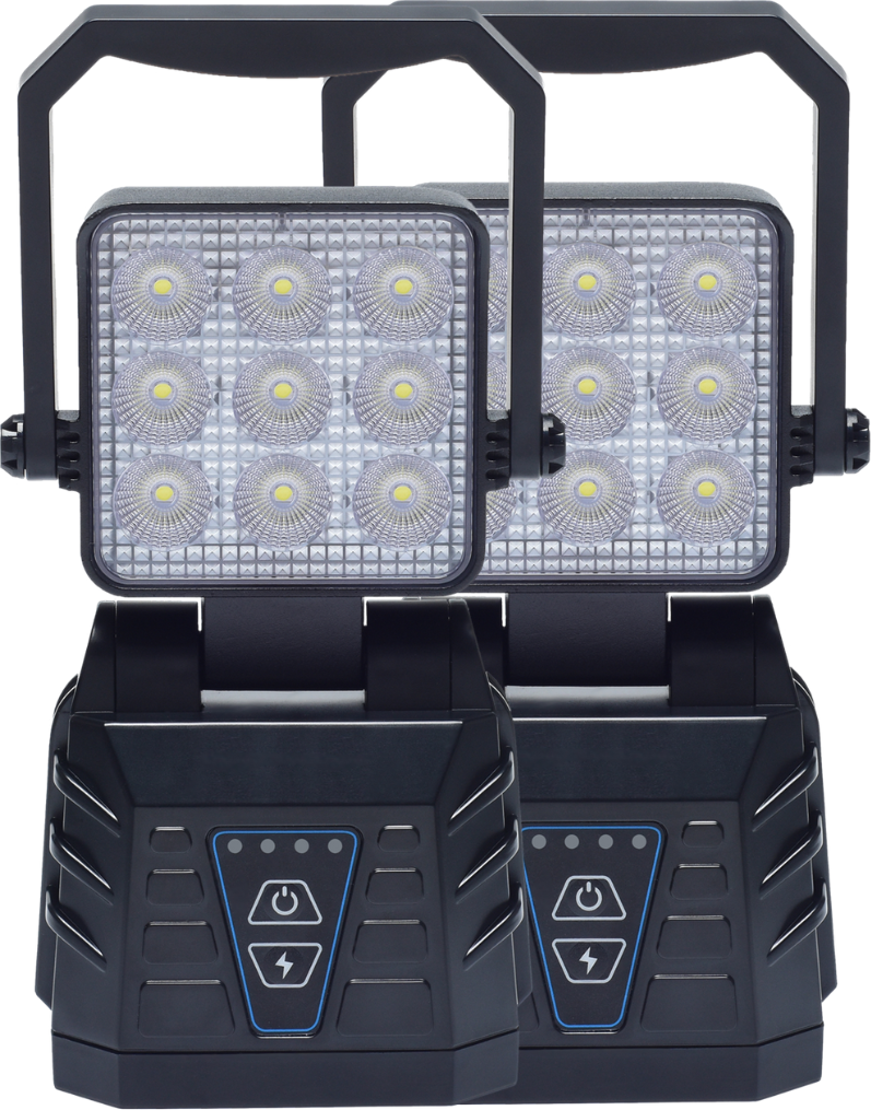 Berger & Schröter | 2er Set Mobiler LED Arbeitsscheinwerfer, 15 W Arbeitslicht